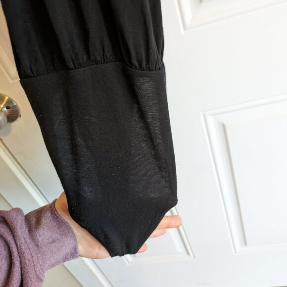 Forever21 Black Halter / Mock Neck Peek-a-Boo Cutout Bodysuit Size Medium - Picture 5 of 10